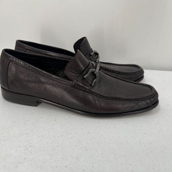 Bruno Magli 10.5M Brown Leather Bit Loafers - Picture 12 of 13